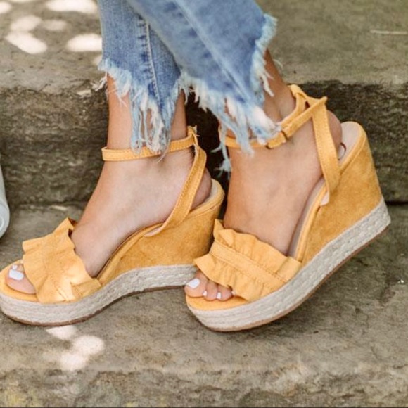 CCOCCI Shoes - ❌SOLD❌CCOCCI} Ruffled Strap Wedge Sandals size 9